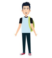young man avatar character vector illustration design