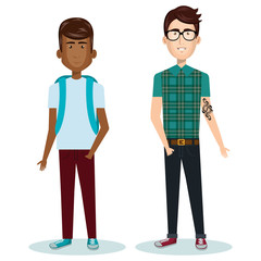 young people style characters vector illustration design