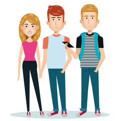 Obraz premium young people style characters vector illustration design