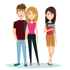 Fototapeta premium young people style characters vector illustration design