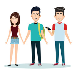 Obraz premium young people style characters vector illustration design