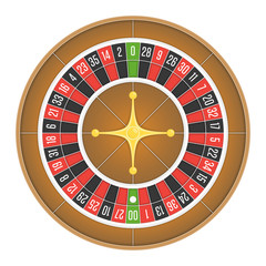 American roulette wheel vector.