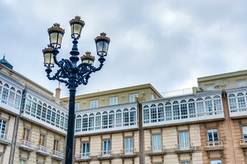 Fototapeta na wymiar Maria Pita Square in A Coruna, Galicia, Spain