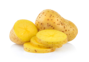 potatoes on white background