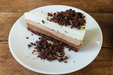ice cream chocolate cake close up