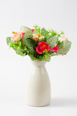 background of blue and white fresh rose flowers close up