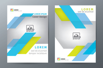 Blue  annual report brochure flyer template, book cover layout in A4 size