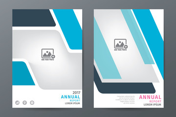 Blue  annual report brochure flyer template, book cover layout in A4 size