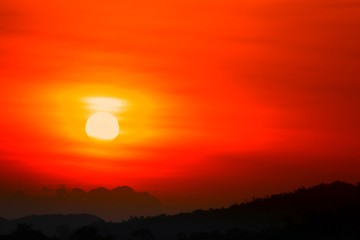 sunset beautiful colorful landscape in blue sky evening nature twilight time