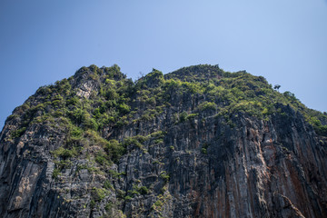 Cliff and the clear sea Phi Phi islands south of Thailand.