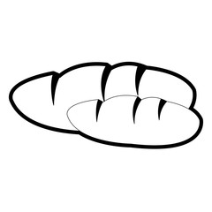bread loaf icon image vector illustration design bold black outline