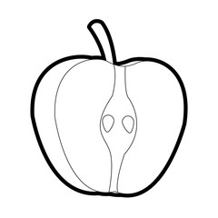 apple fruit icon image vector illustration design bold black outline