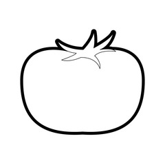 tomato fruit icon image vector illustration design bold black outline