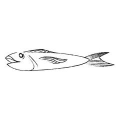 fish for eating icon image vector illustration design with black sketch line