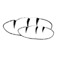 bread loaf icon image vector illustration design with black sketch line