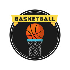 basketball sport emblem icon vector illustration design