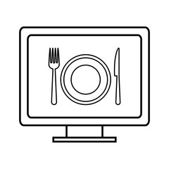 computer icon over white background. vector illustration