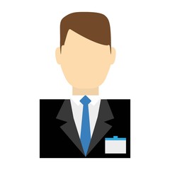 hotel receptionist icon over white background. colorful design. vector illustration