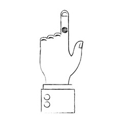 hand pointing with index finger icon image vector illustration design 