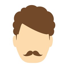 man face icon over white background. colorful design. vector illustration