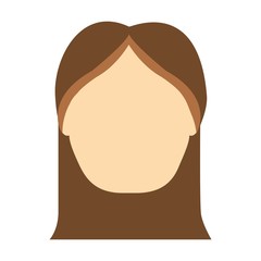 woman face icon over white background. colorful design. vector illustration