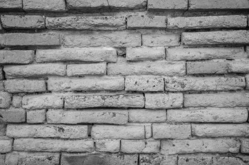 Old brick wall background black and white concept