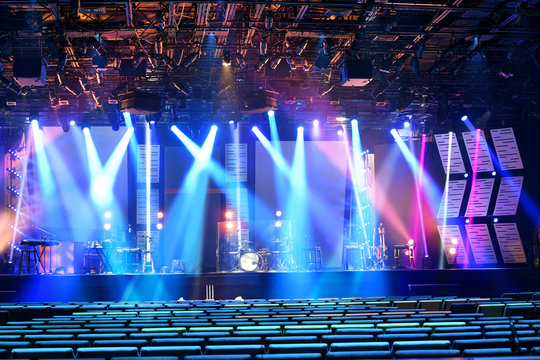 Stage With Colored Lighting