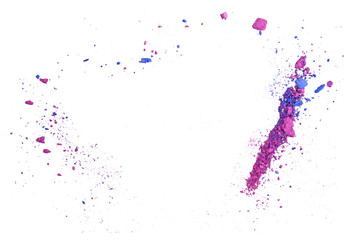 crushed eyeshadow on white background