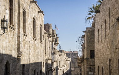 Fototapeta na wymiar Street in Old Town, Rhodes