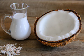 Fresh coconut milk use for drink or make Thai dessert - 144579866
