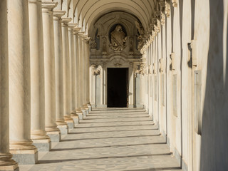 Napoli, Italy. The colonnade of the Charterhouse of San Martino
