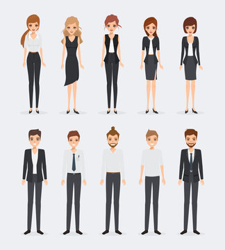 Set of business people in occupation. illustration vector of character design.