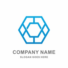 3D Geometric Hexagon Square Cube Box Architecture Interior Construction Business Company Stock Vector Logo Design Template 