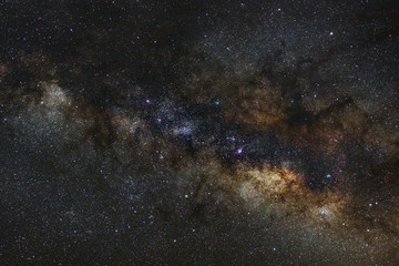 The center of the milky way galaxy,Long exposure photograph, with grain.