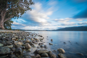 stone in lake