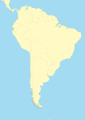 Fototapeta premium Vector map of South America