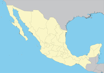 Fototapeta na wymiar Map of Mexico