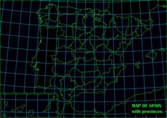 Vector map of spain in black