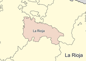 Vector map of the spanish autonomous community of La Rioja
