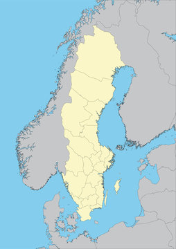 Vector map of Sweden