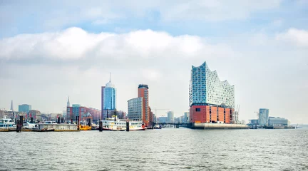 panoramic view of Hamburg city