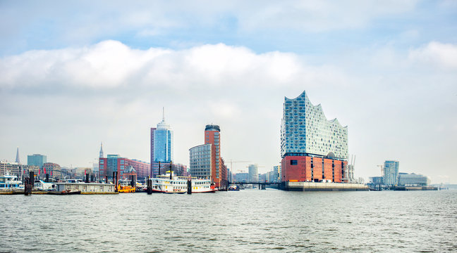 panoramic view of Hamburg city