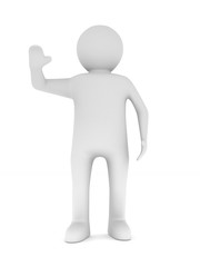 man on white background. Isolated 3D illustration