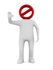 man on white background. Isolated 3D illustration