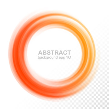 Abstract transparent orange swirl circle