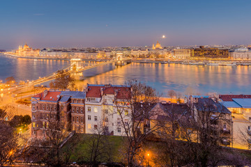 Danube River in Budapest in Hungary