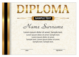 Diploma or certificate. Reward. Winning the competition. Award winner. Vector