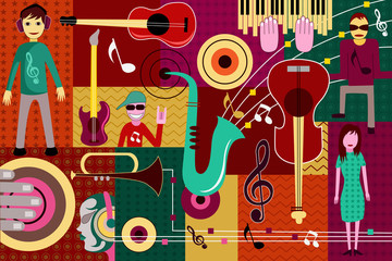 Obraz premium Abstract Music collage background