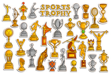 Sticker collection for Sports Victory Gold Cups and Trophy
