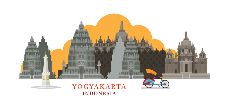 Yogyakarta, Indonesia Architecture Landmarks Skyline, Cityscape, Travel and Tourist Attraction